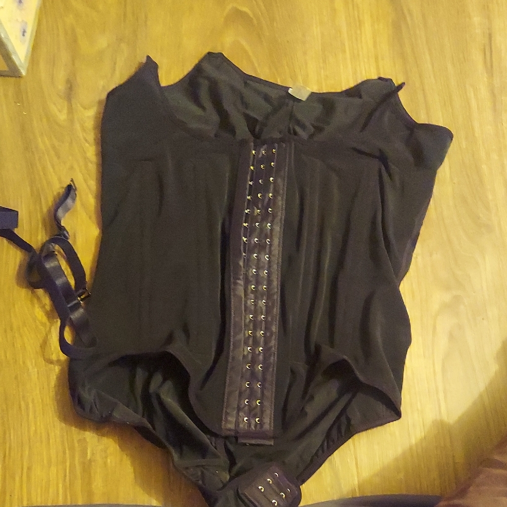 Black Corset-Style Bodysuit